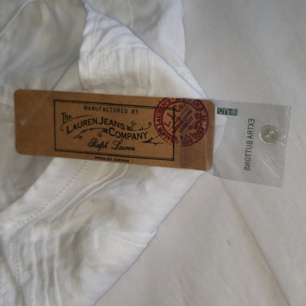 Ralph Lauren NEW Linen Lace Cami Top Button Front - Picture 9 of 13